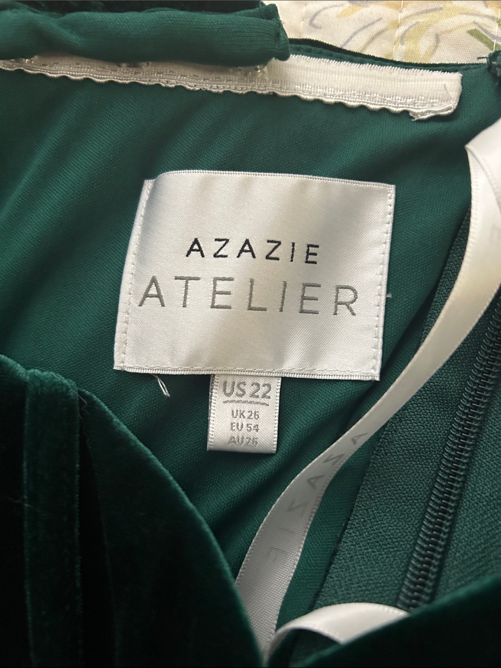 Azazie Jas Emerald Green Velvet Gown Multiple Ways to Wear - Picture 6 of 7